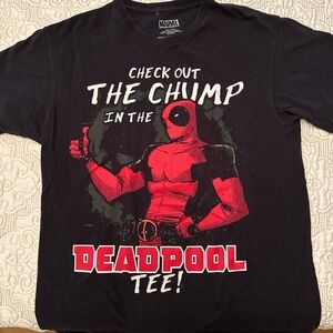 Marvel Black and Red Deadpool Chimp Tee